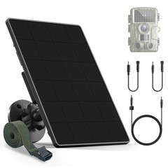 Trail Camera Solar Panel,6W Solar Battery Charger Kit 6V/2A 9V/1.5A 12V/1A wi