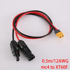 Solar to XT60 Charge Extension Cable 12AWG Compatible with Mc-4 to XT60 Adapter
