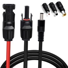 Solar Panel Adapter for Jackery, to DC 5.5X2.1Mm Extension Power Cable with DC 3