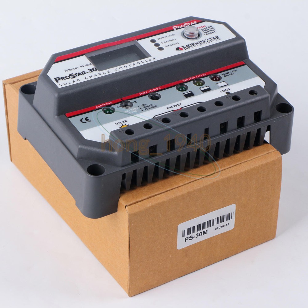 MORNINGSTAR PROSTAR WITH LCD DISPLAY PWM CHARGE CONTROLLER PS-30M 12/24V,30A