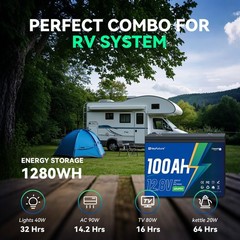 4 Pack 12V 100Ah LiFePO4 Bluetooth Battery Group 24 Deep Cycle Trolling Solar RV