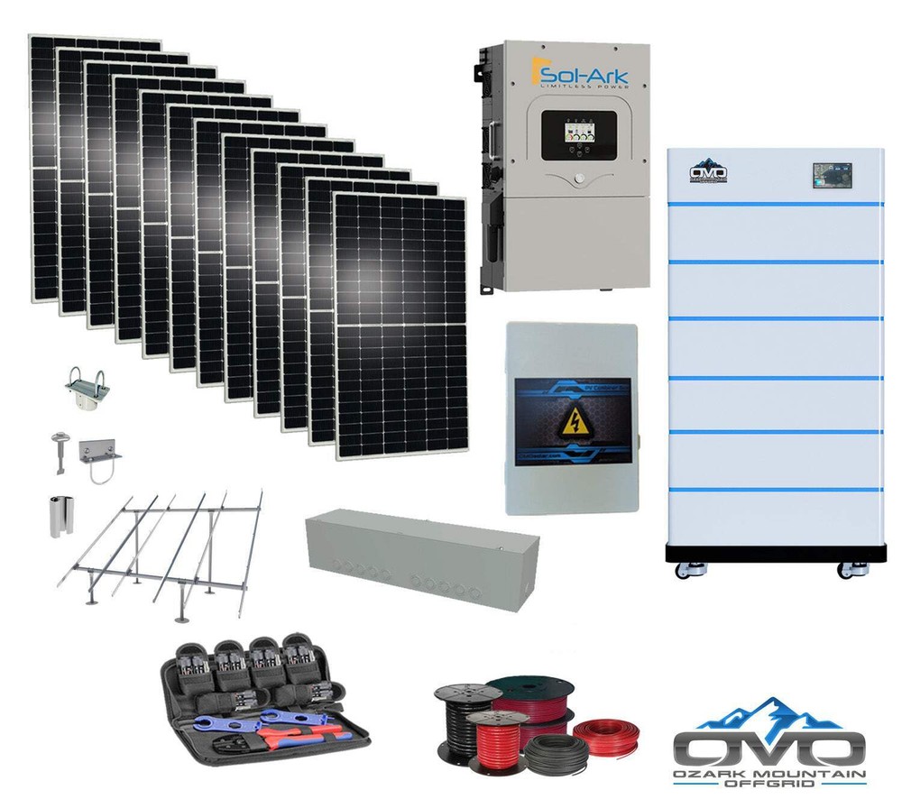 6KW Complete Offgrid Solar Kit – 15K Sol-Ark Inverter + 30.72KW OMO Stack Lithiu