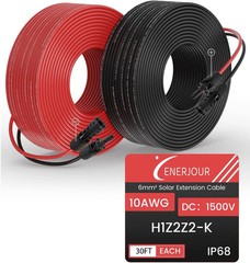 10AWG Solar Extension Cable 30FT, Solar Panel Wire, 10 Gauge Tinned Copper PV Wi