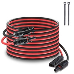 MHPOWOS solar panel cable wire 14 AWG solar connector cable 11 Ft 20Ft Red black