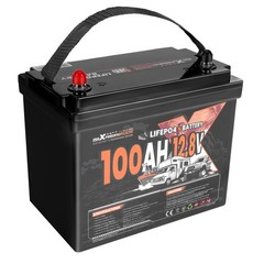 Marine Boat Battery 12V 100Ah LiFePO4, Built-in BMS, Expandable 20.48kWh