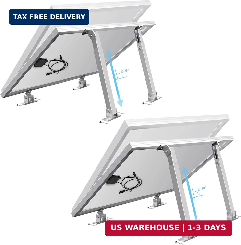 2 Sets (4Pcs) Solar Panel Mounting Brackets – Adjustable Solar Panel Tilt Mount