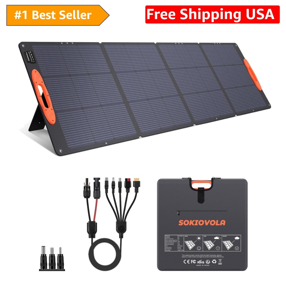 220W Foldable Solar Panel – Waterproof Outdoor Power for Camping Adventures