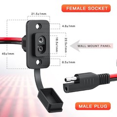 ELECTOP Rectangular Connector Power Socket Sidewall Port, Weatherproof Quick …