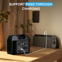 Portable Power Station 300W LiFePO4 Battery Bank Camping AC DC Solar Generator