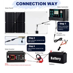 6000W Solar System DC12V to AC110V 220V 100A MPPT Controller 300W Panel InvertuX