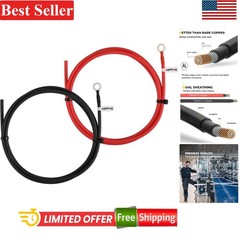 10AWG Solar Battery Connector – 8ft Male to Female Extension Cable, Pure Copper