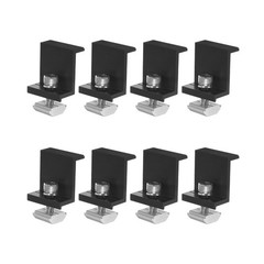8pcs Solar Panel Mounting 40mm Z Clip Aluminum End Clamp for RVs Black