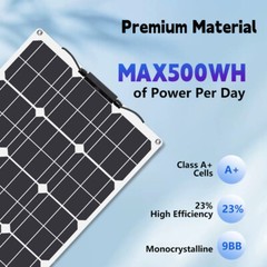Flexible Solar Panel 100 Watt 12 Volt Monocrystalline Mono Off-Grid Charger Kit