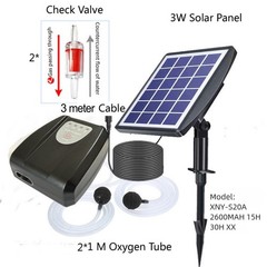 Solar 3W Oxygen Pump for Outdoor Fish Ponds with Quiet Operation Feature