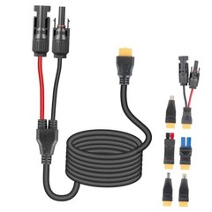 6-in-1 Solar Panel Connector Cable Kit, 14AWG Heavy-Duty Weatherproof 16FT
