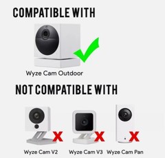 Wasserstein Solar Panel Compatible with Wyze Cam Outdoor – White