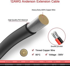 20FT Solar Extension Cable – Anderson Connector with Easy Plug-and-Play Use