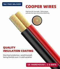BERLAT Solar Extension Cable – 10AWG, 30cm with 2 SAE Polarity Reverse Adapters