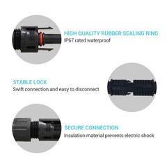 1.5Ft 12AWG Solar Panel Wire Adaptor – Weatherproof Male & Female Connectors