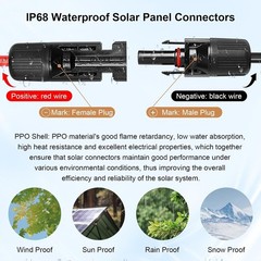 High Performance 10AWG 50FT Solar Extension Cord – Tinned Copper, Heat Resistant