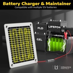 5W Solar Battery Charger Maintainer 12V Waterproof Solar Panel Trickle Charger