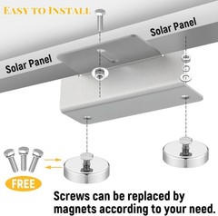 4 Pack 1200 Lbs No Drill Magnetic Solar Panel Mount Bracket Solar Panel Mount…