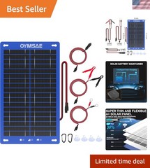 12W Portable Solar Car Battery Charger – 12V Trickle Maintainer for All Vehicles