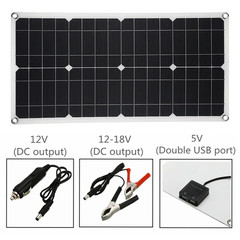 10W/20W/40W Flexible Solar Panel DC12-18V Waterproof Monocrystalline Solar Panel