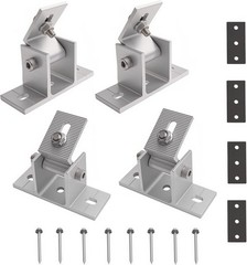 4 Pack Adjustable Solar Panel Tilt Mount Bracket Base, Tilt Angle 10°-60° Fla…