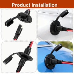 2-Pack SAE Quick Connector Harness （with Sidewall Port）, 1FT 12AWG SAE Adapte…