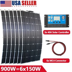 Flexible Solar Panel 450W 12V Bendable Mono Power Camping Home RV Battery Charge