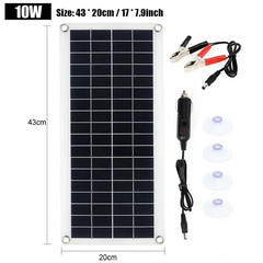 10W/20W/40W Flexible Solar Panel DC12-18V Waterproof Monocrystalline Solar Panel