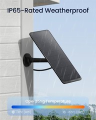 Reolink 12W Solar Panel Black, NonStop Solar Power Supply