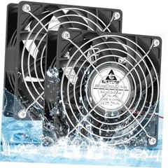 120mm x 38mm 12V DC IP68 Waterproof Fan High Speed Dual Ball 2-Pin | 120x38mm