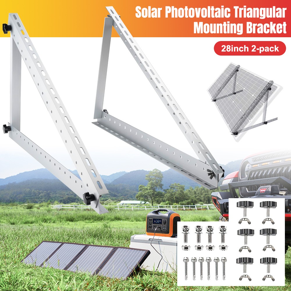 28 in Solar Panel RV Tilt Mount Brackets kit Roof Surface Adjustable Stand Rack