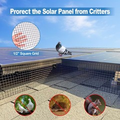 INCIKITI 6in x 50ft Solar Panel Bird Guard, 1/2″ Black PVC-Coated Mesh