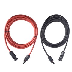 LABLT 1 Pair 10FT Black And Red Solar Panel Extension Cable Wire Connector 12AWG
