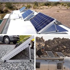 4Set Adjustable Solar Panel Tilt Mount PV Brackets for Flat Surface RV Roof Boat