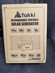 Takki Portable Power Station 111Wh Camping Solar Generator AC/DC USB LED Lights