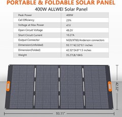 ALLWEI Portable Solar Panel 400W Foldable Monocrystalline Power Charger