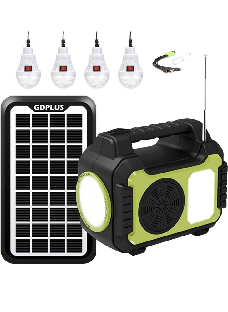 Solar Powered Generator 4 camping With 4 LED Light We Ship 2 Guam & PR & Oversea