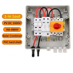 PV Combiner Box 1000V 1-In 1-Out IP65 DC Waterproof Surge Lightning Protect Tool