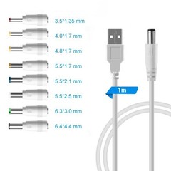 USB to DC Adapter Cable Set Compatible with Multiple Devices and Specs