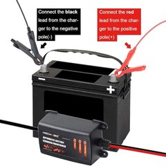 HECHOBO 12v 2A Battery Charger, Trickle Charger for Lawn Mower Battery, 4