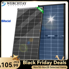 Bifacial 200W Solar Panel Home RV PV Power Off-Grid Boat Power Camping Battery