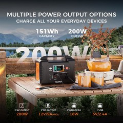 Portable Power Station Solar Generator 200W 40800mAh Foldable Solar Panel 60W