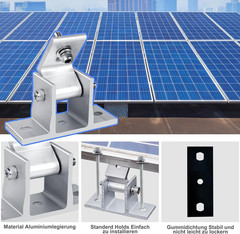 Solar Panel Mounting Brackets, 8PCS Adjustable RV Solar Panel Mount, Tilt Angle