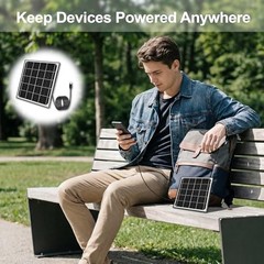 Eco-friendly 6W 5V Monocrystalline Solar Panel, Type-C Interface, IP66 Black6