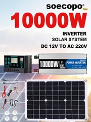 10000W Solar System DC12V to 220V Off-Grid Inverter System 100A Controller 500W
