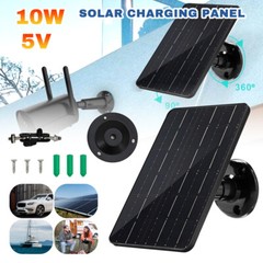 10W/5V Solar Panel Charger for Security Camera Solar Powered Charger Waterproof
